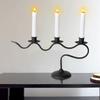 1 Peça Decoração de Jantar Jantar à Luz de Velas Arte em Ferro Festa Casamento Ondulado Estilo Europeu Base de Vela de Três Furos Candelabro