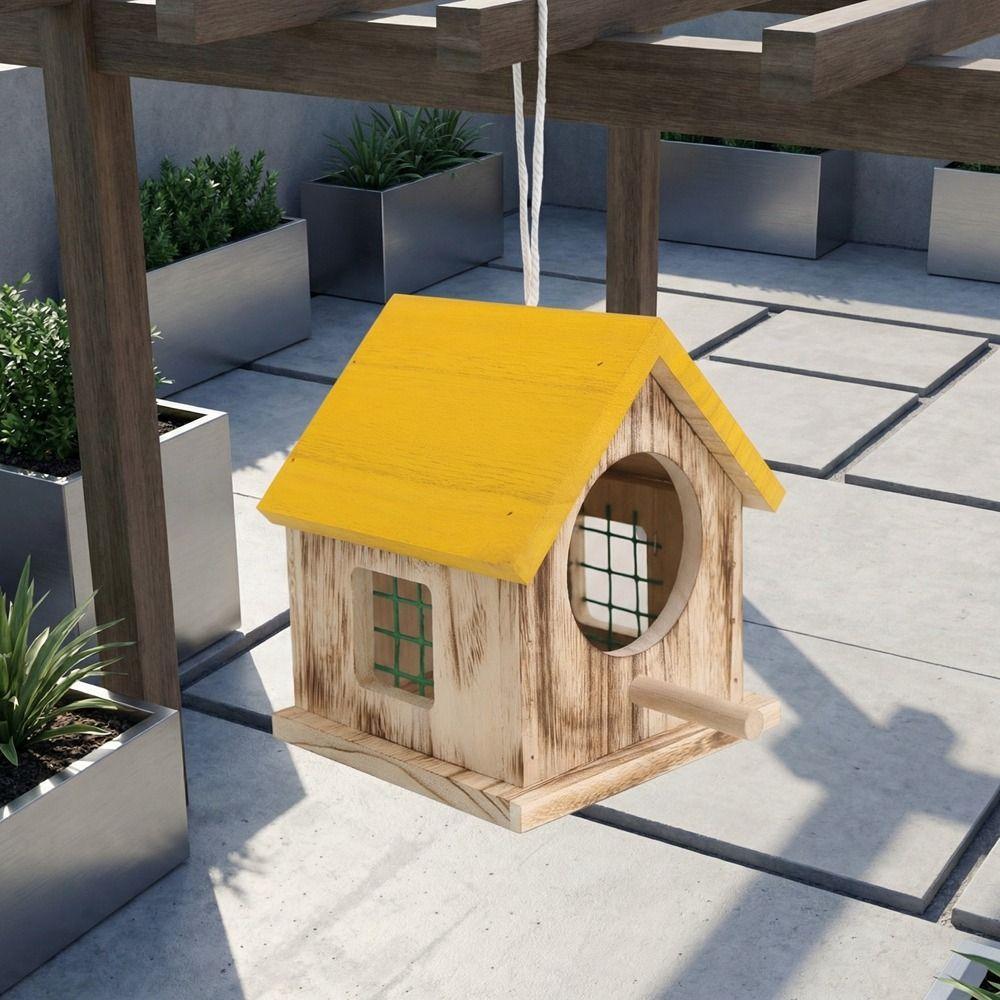 Handgefertigtes Holz-Vogelhaus Belüftung Hängender Vogelfutterspender Brutkasten Papageienzucht
