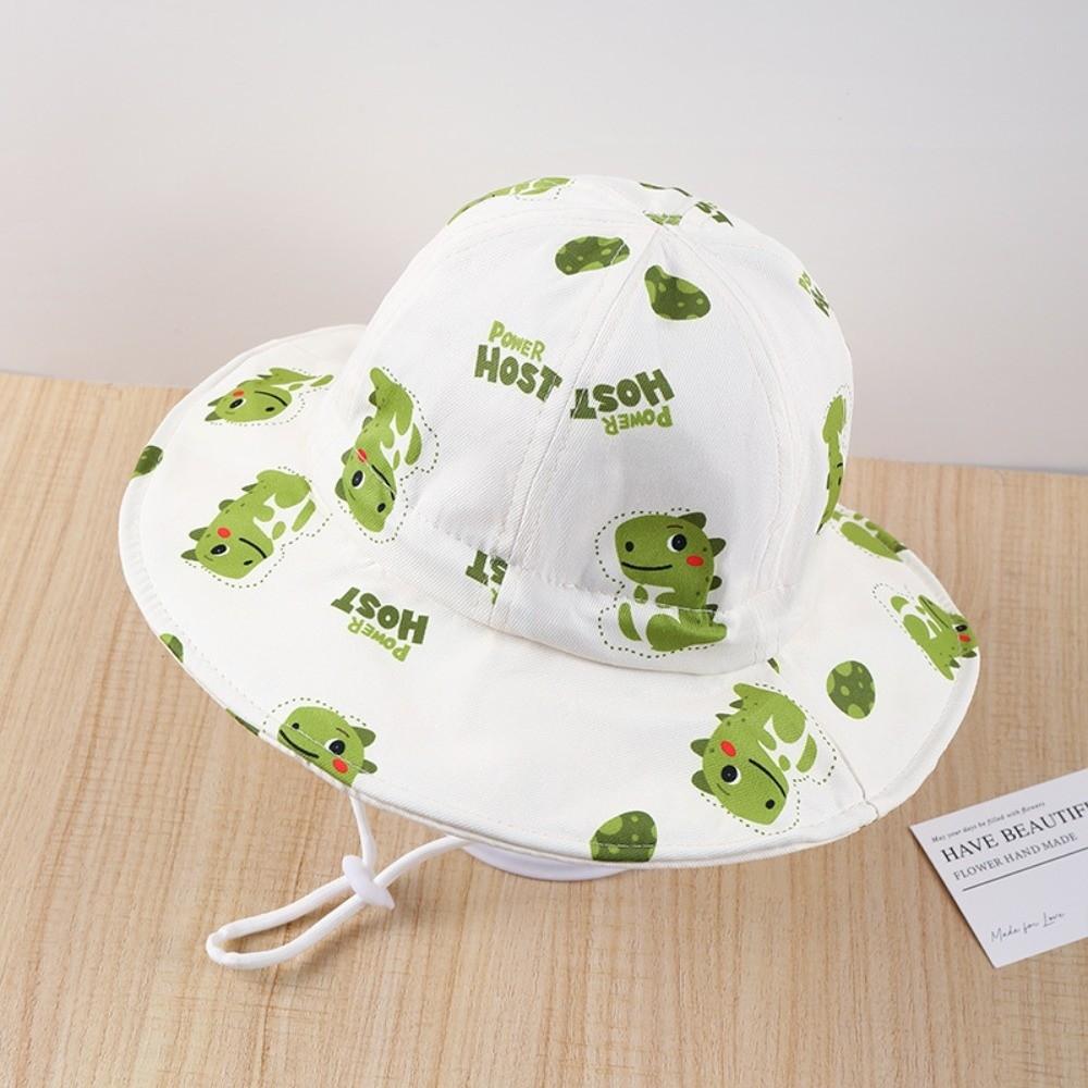 Cartoon Sun Protection Hat Thin Material Dinosaur Print Bucket Hat  Children s Wear Style F