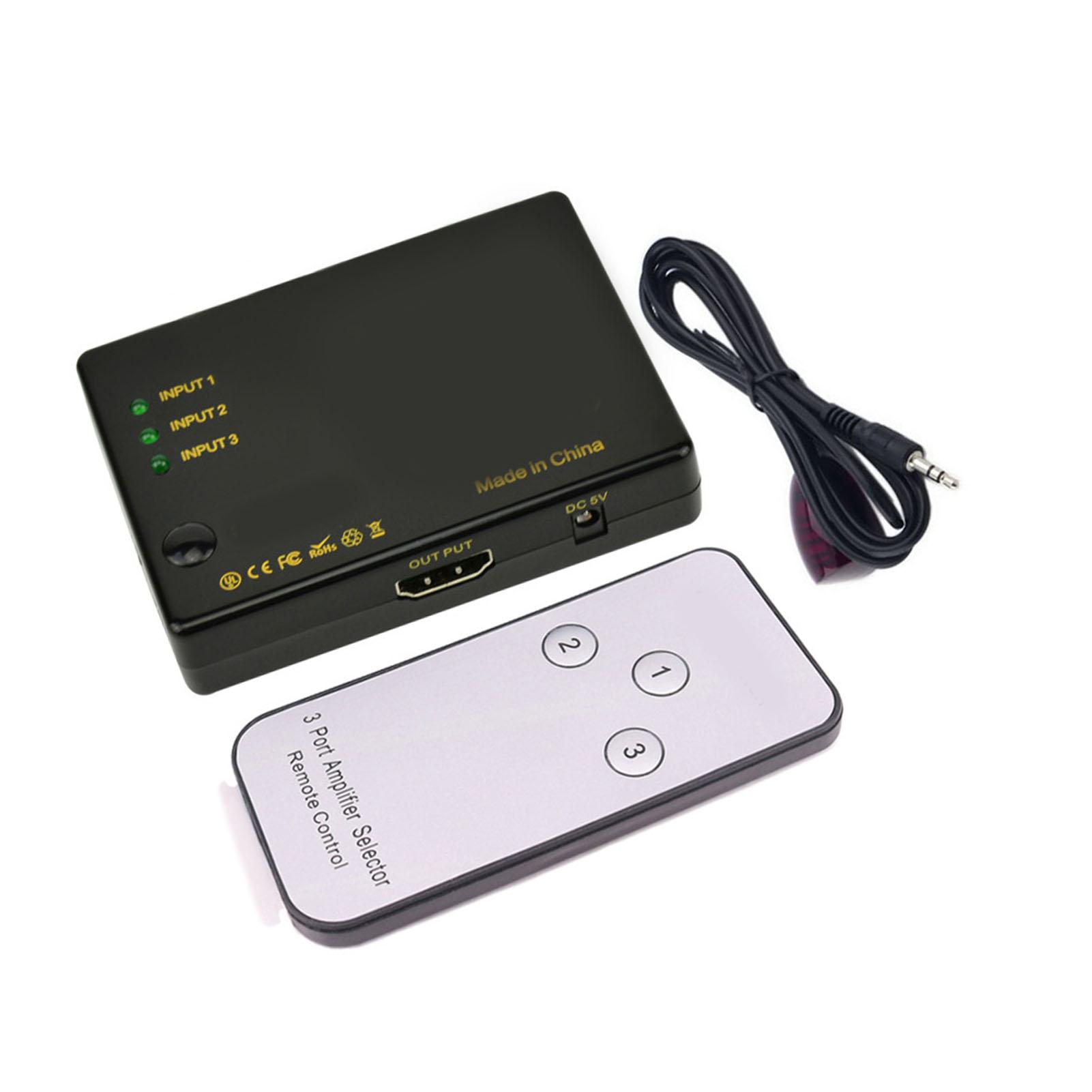 

4K HD Мультимедийный Интерфейс Коммутатор 3 в 1 Выход ИК-пульт дистанционного управления HD Мультимедийный Интерфейс Разветвитель