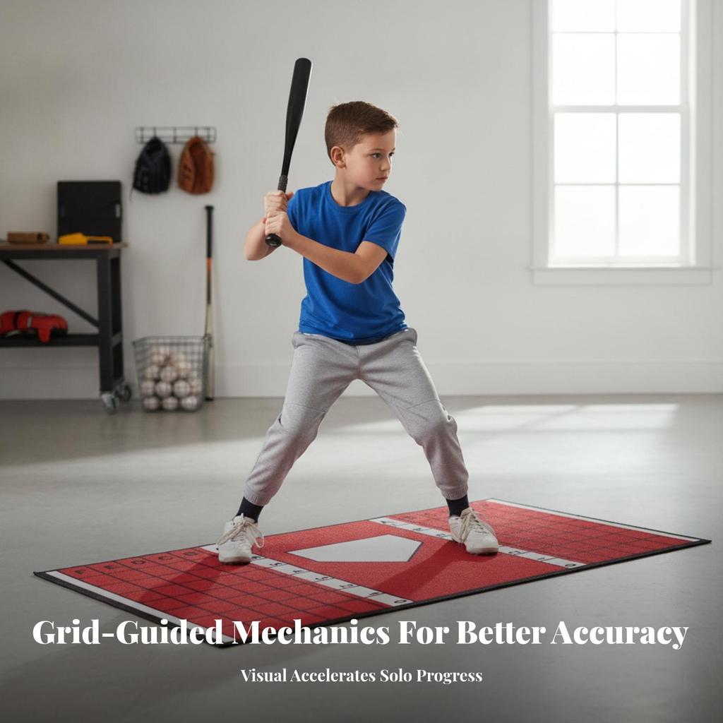 Mat Sturdy Batting with Home Plate Wipe-Clean for Backyard Practice