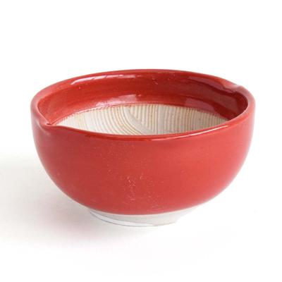 Tatara Mortar Mortar Red Tableware Ripple Comb Shape That Rubs Well Mino Ware Takada Ware