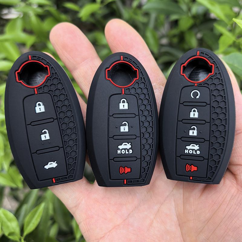 5 Buttons Silicone Car Key Case Cover Keyless Remote Fob Holder For Nissan X Trail T32 Rogue Patrol Murano Htrail Maxima