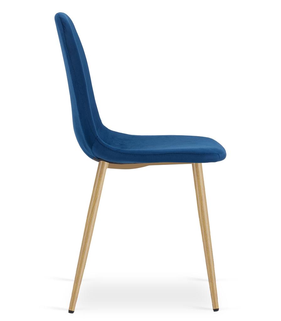 PADVA chair - navy blue velvet / oak legs x 1