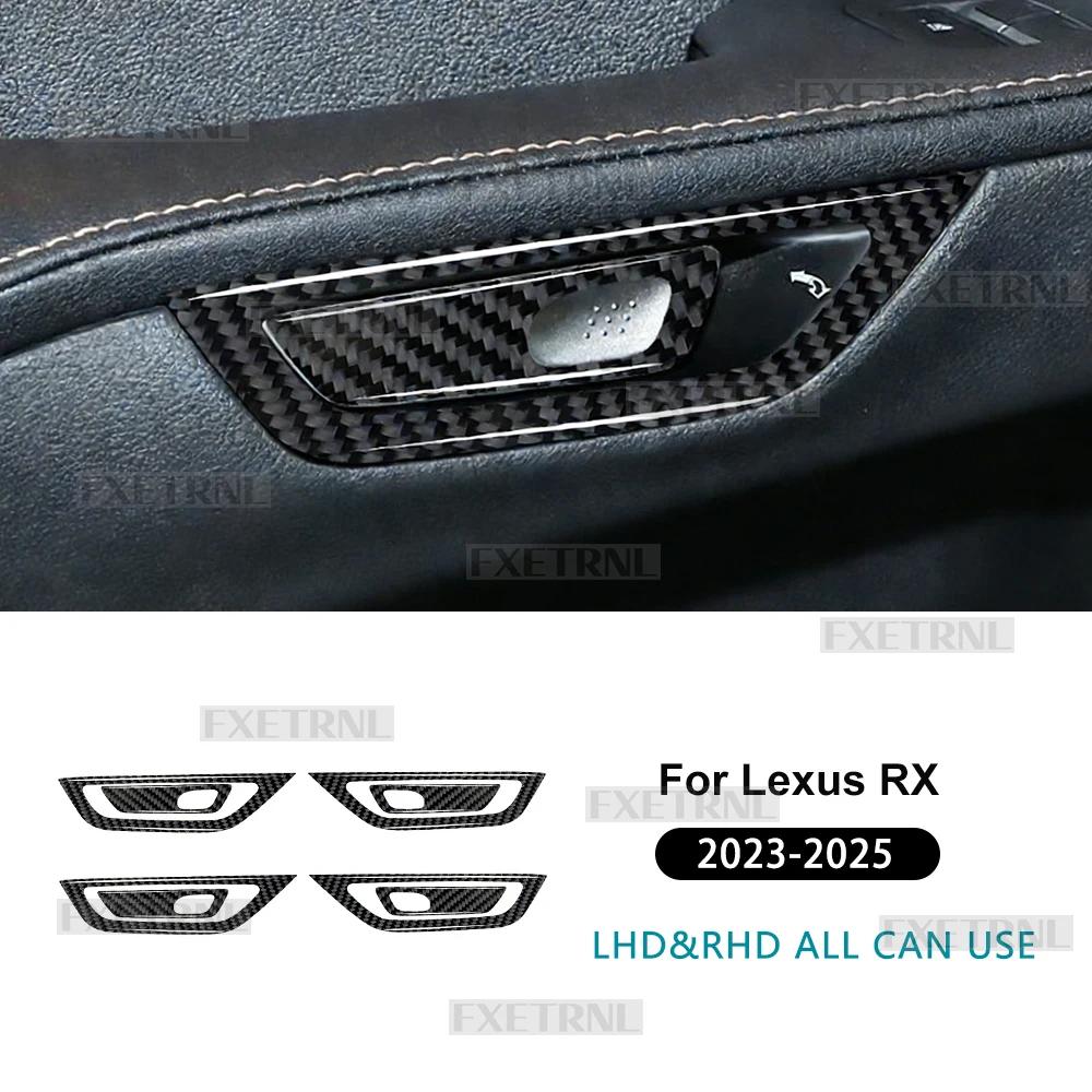 For 2024 2025 Lexus RX Car Interior Gear Shift Window Button Door Handle Real Soft Carbon Fiber Sticker LHD RHD Accessories
