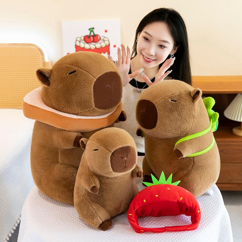 Populær Pibara Internett-kjendis skilpadde ryggsekk capybara plysjleketøy dukke kastepute dukke kvinnelig gave