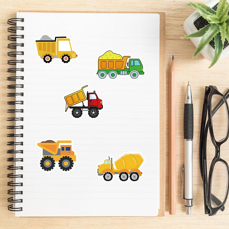 50Pcs Engineering Vehicle Truck Graffiti Sticker Guitar Suitcase Laptop Decal