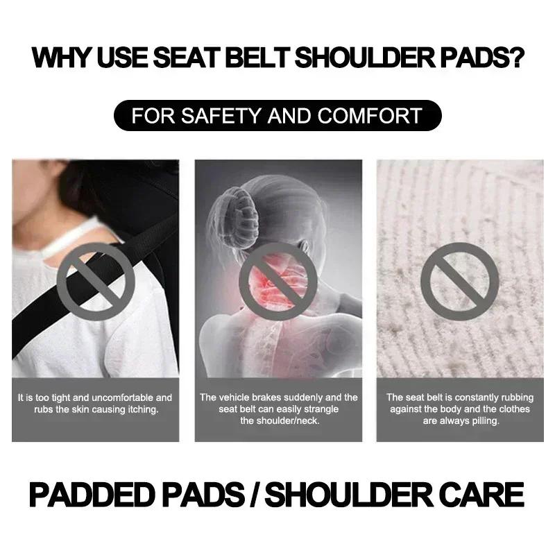 2026 Hot Car Sticker Car Seat Belt Cotton Safety Belt Shoulder Protector Cover Car Accessories For Peugeot 206 307 308 3008 207 