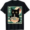 ZisZor Cat Ramen Graphic Tee Japanese Kawaii Anime Cat T-Shirt