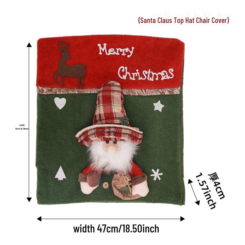 Christmas Tablecloth & 3D Santa & Snowman Chair Covers - Home Holiday Decorations
