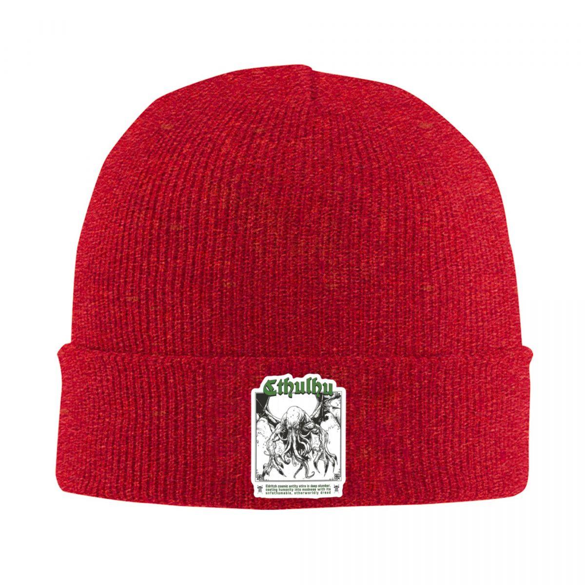 Cthulu And Lovecraft Miskatonic Warm Knitted Cap Winter Knit Bonnet Hat Skullies Beanies Hip Hop Caps for Unisex One Size