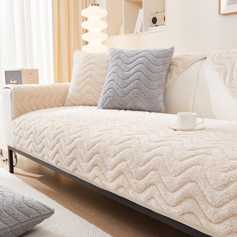 Hair Cushion Winter Warm Heat Storage Plush Thickened Sofa Cover Non-Slip All-Inclusive Cover Cloth Cover Towel Cushion
