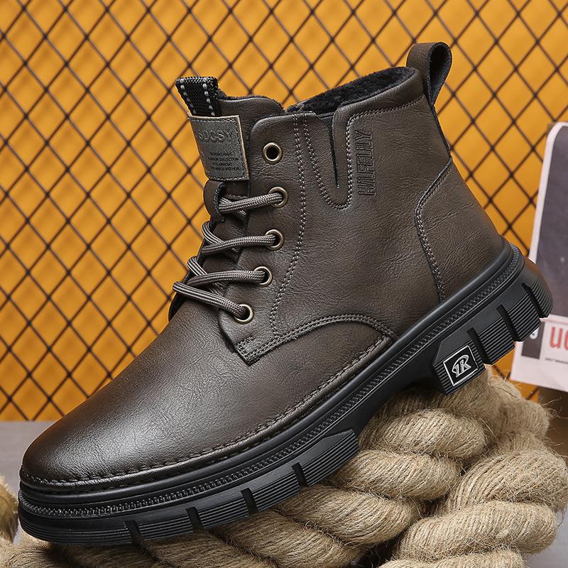 

Зимние ботинки Мартин мужские из натуральной кожи 2025 новые ботинки на инструментальной подошве ретро американский британский стиль мужские высокие модные кожаные ботинки 44