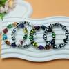 Horror Cool Creativity Fun Colorful Skull Elastic Bead Bracelet Halloween Punk Dark Ghost Handmade Bracelet Hip-hop Jewelry