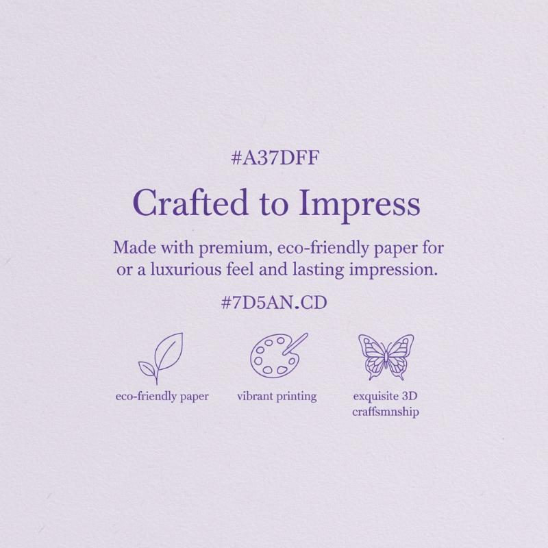 1Pc 3D Pop-Up Birthday Greeting Card Floral And Butterfly Design For Recipient Paper Construction