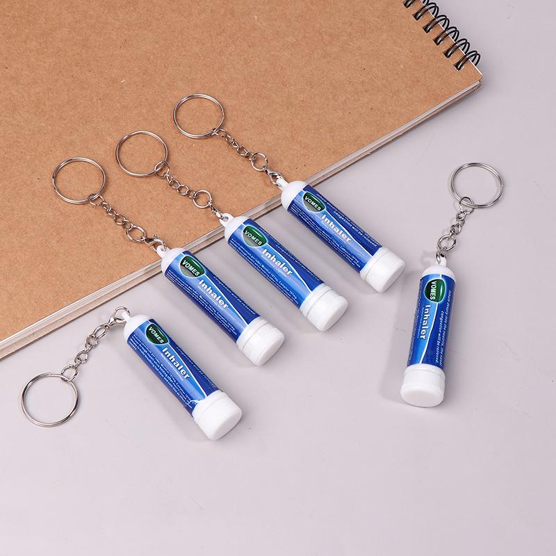 5Pcs Nasal Stick Keychain Boosts Focus Inhaler Tubes Cooling Essential Oil Nasal Inhaler Aromatherapy Energy Bar