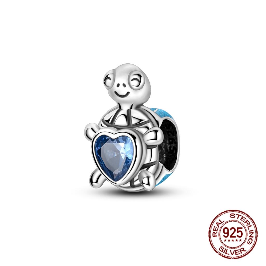 100% Real Copper Blue Series Eyes Peace Cross Charms Bead Fit Original Bracelet Plata Charms For Women