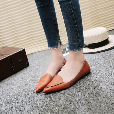 Fashion Casual Versatile Single Shoes Women's Spring and Summer New Soft-soled Shallow Mouth Flat Shoes Pointed Single Shoes Women