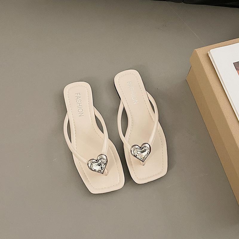 Premium cool slippers women's summer wear new foot-pinch thick-soled flip-flops