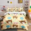 Cute Bear Pattern with Hearts Bedding Duvet Cover Set Duvet Cover Pillowcases (1*Duvet Cover 2*Pillowcases, Without Duvet Insert)