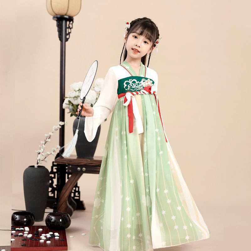 Costume da Studente Hanfu per Bambini: Abito Classico dei Tre Caratteri e per la Recitazione di Poesie per Bambini e Bambine, Primavera/Autunno