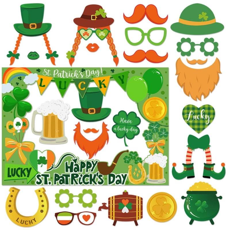 Festival Patricks Day Themed Photo Props Party Decorative Supplies Suitable for Home Parties Paper Texture Portable HX6C