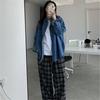 Retro denim shirt women's spring and autumn women's clothing new design sense niche Korean version top loose temperament shirt women