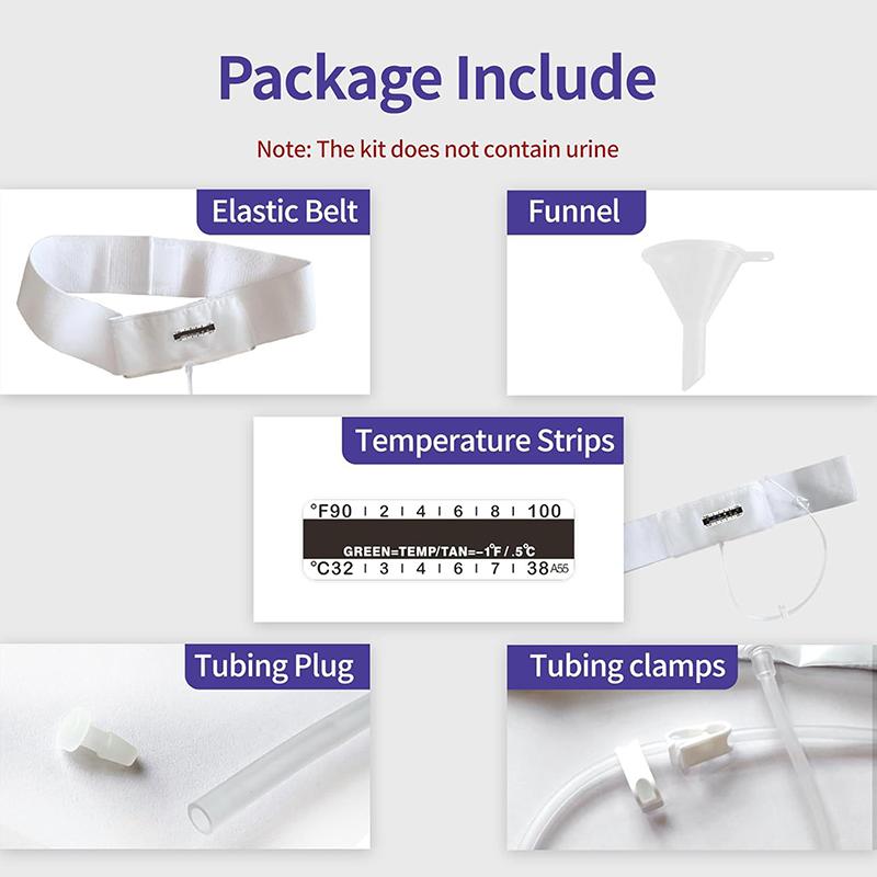 1 Set Urine Test Complete Kit With Adjustable Belt And Temperature Test Strips Silicone Funnel Urine Test Kit For Hospital Home