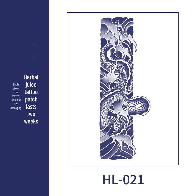 Large Semi-Permanent Waterproof American Style Flower & Plant Arm Tattoo Sticker for Men