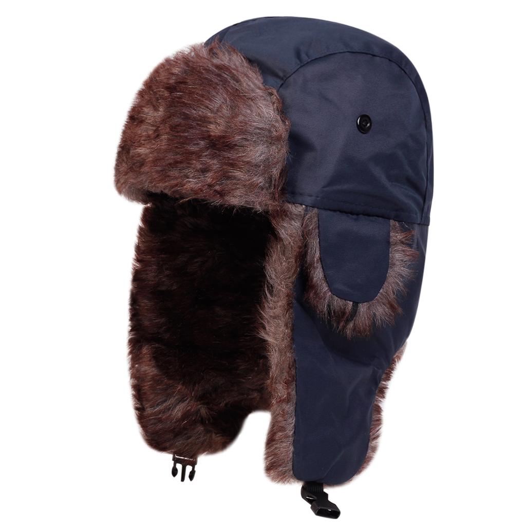 Winter Braun Pelz Warme Lei Feng Mütze Herren Outdoor Winddicht und Kältefest Bombermützen Modische und Personalisierte Kappen Kältemütze