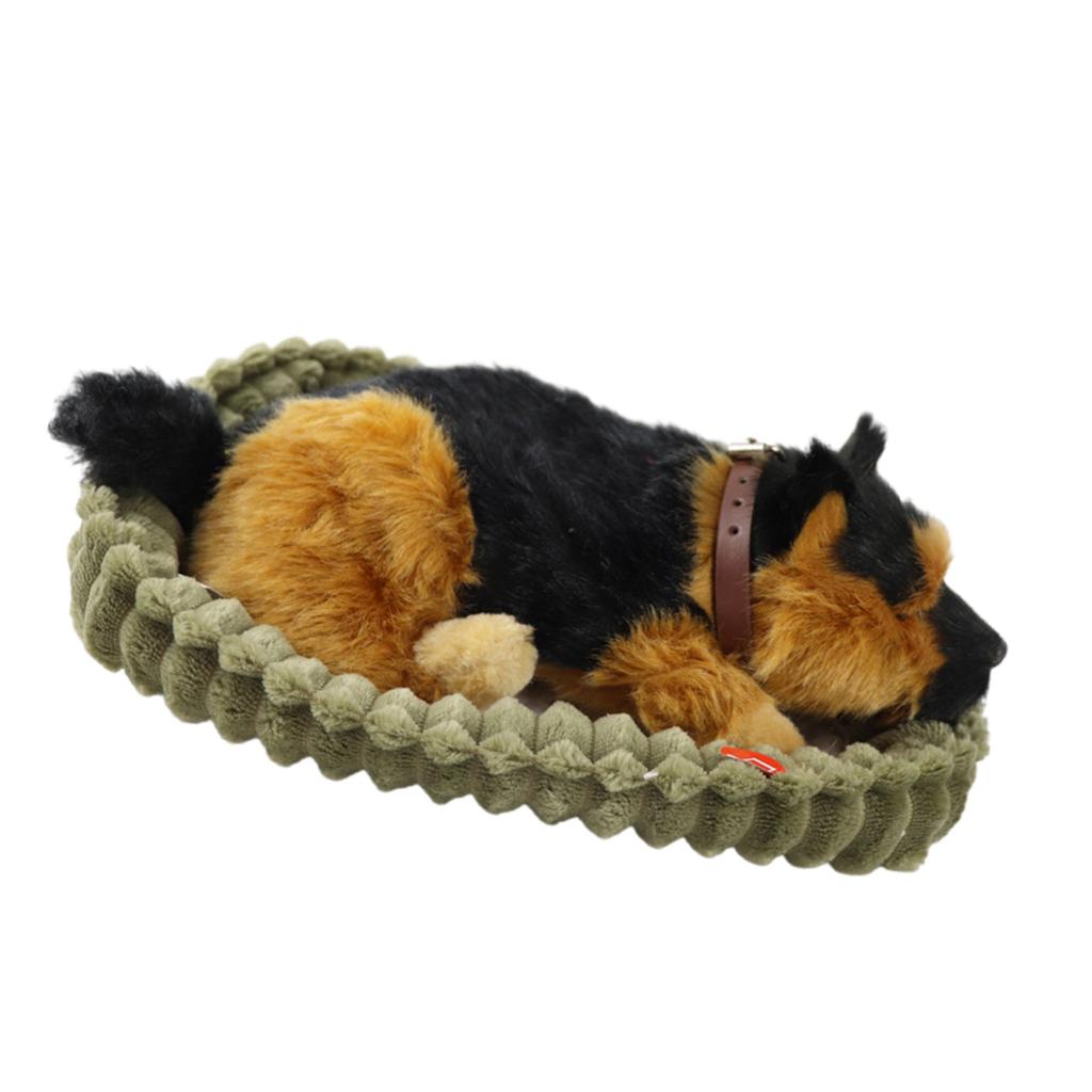 Realistic Sleeping Plush Breathing Dog Toy with Mat Stuffed Animals Toy Interactive Pet Toy Puppy Dolls for Kids Adults