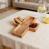 Wooden Prayer Bowl 4-Compartment Serving Tray for Bread Cakes Fruit And Desserts Reusable Dinnerware for Family Gatherings Party Supplies