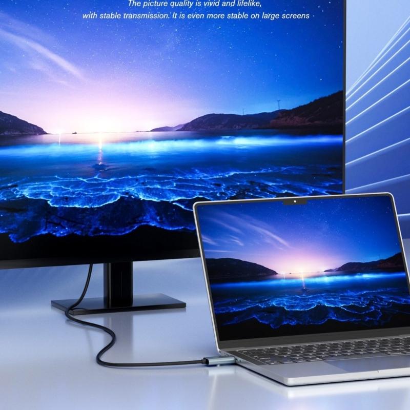 HDMIs To VGA Cable 2Meters Clear Signal Transmission Compatible for Laptops Desktops Gaming Devices Plugs and Play
