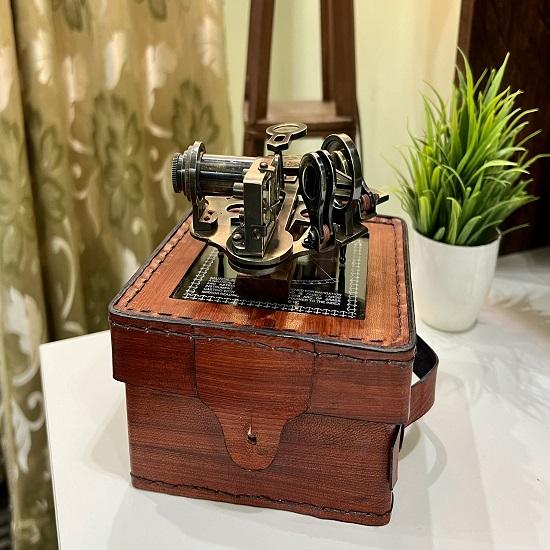 Funktionierendes Sextant, individuell graviertes Geschenk, Messing-Sextant, Funktionierender Kompass, Geschenk für Vater, Jahrestagsgeschenk für Mann, Weihnachtsgeschenk für Sohn