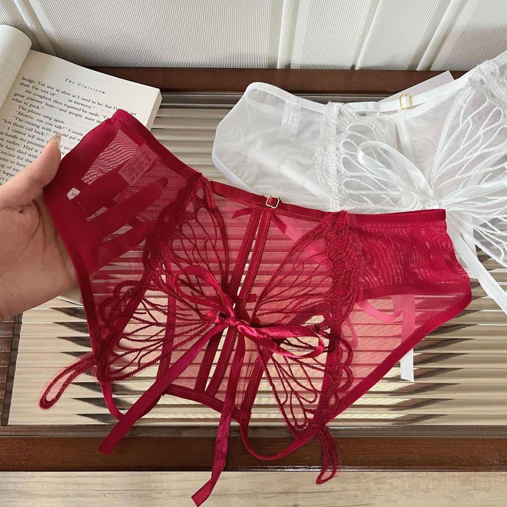 Butterfly Fairy Sexy Open Crotch Tie-Up Low Waist Breathable Panties
