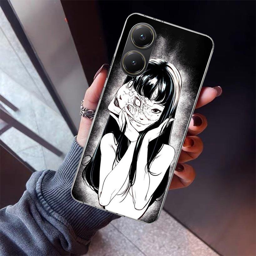 Japanese Horror Comic Anime Phone Case For Xiaomi Poco X7 X6 X5 Pro F7 Ultra Redmi 15C 15 13 13C 12 12C 10 10A 10C 9 9A 9C 9T Sh