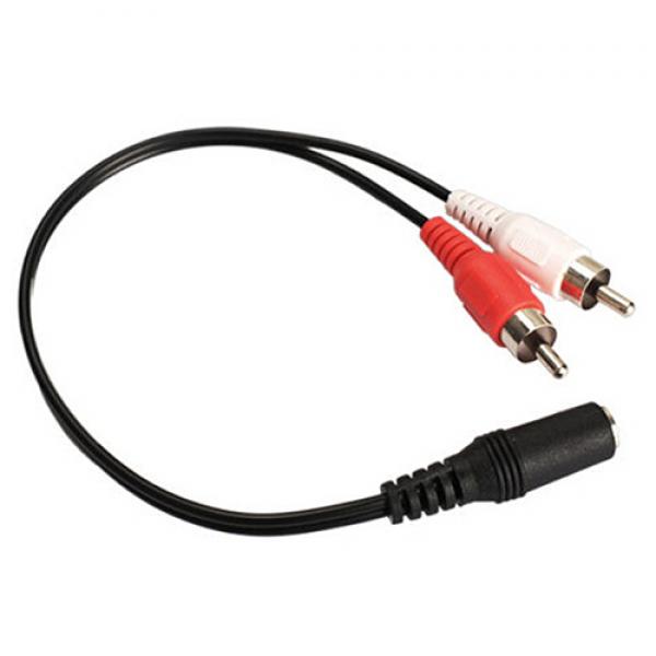 3.5mm 1/8'' Stereo Female To 2 Male RCA Jack Adapter Aux Audio Y Cable Splitter