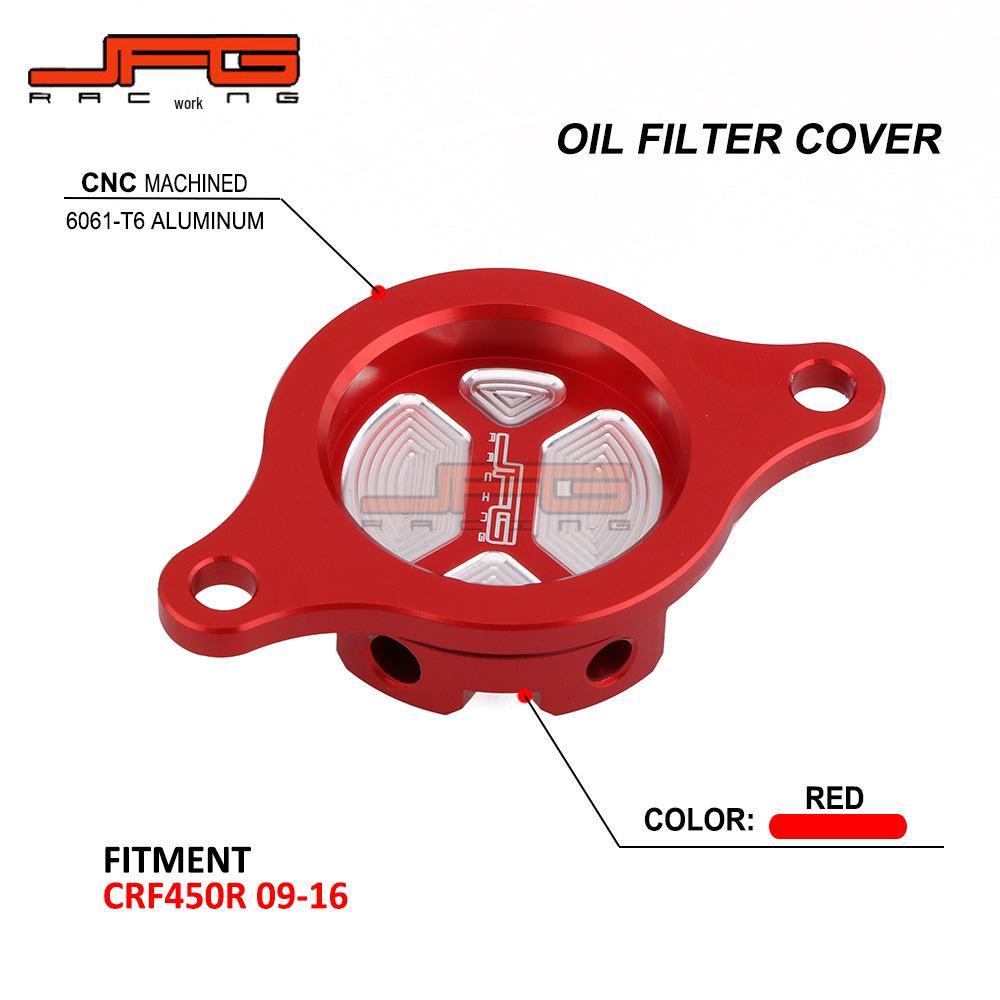 CRF450R 2009-2016 CNC Aluminum Engine Oil Filter Cover for Off-Road Motorcycles