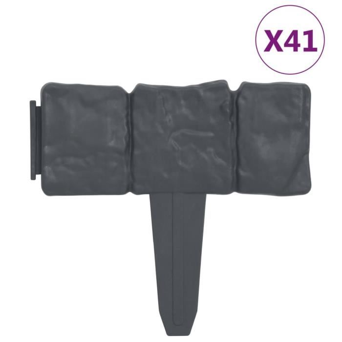 Clôture de jardin en plastique aspect pierre - vidaXL - 41 pcs - 10m