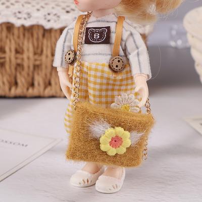 1/6 Doll Simulation Knitting Shoulder Bag Crossbody Bag Labubu Doll Mini Bags Kawaii Plush Dolls Clothes Accessories