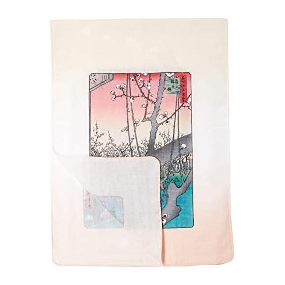 Yamamoto Jin Shoten Japanese Goods Kyoto Souvenir Ukiyo-e Tenugui Double Gauze Tenugui Famous Views of Edo Cat (Hiroshige) Approx. 32x89cm Ukiyo-e