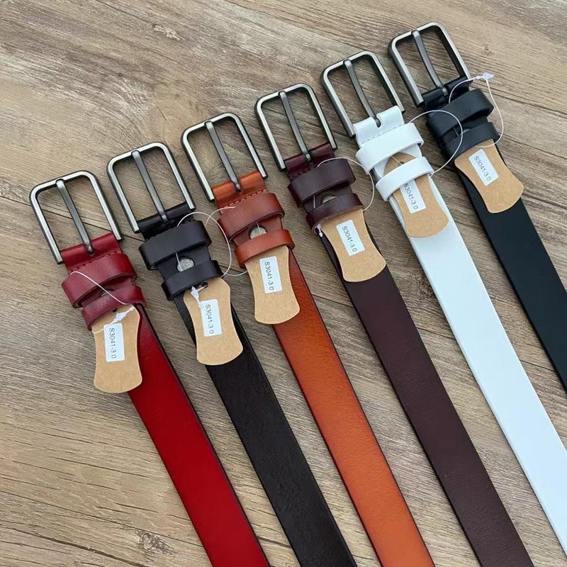 Belt Women'S Retro Niche Cowhide Leather Belt With Jeans Belt