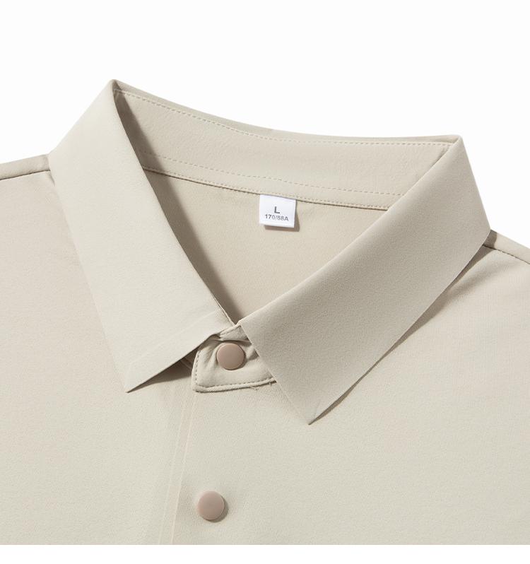 Cool Ice Silk Brocade Ammonia Four Sided Elastic Summer Breathable and Versatile Men's Short Sleeved Polo Shirt