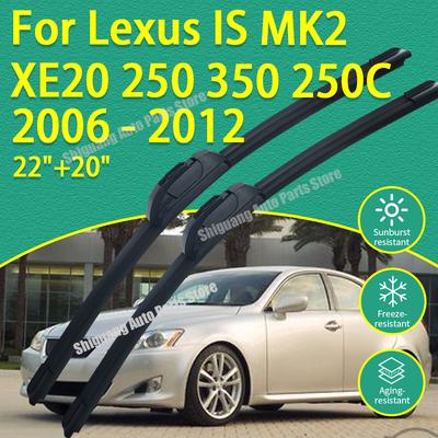 Front Silicone Coating Wipers for Lexus IS MK2 XE20 250 350 250C 2006 - 2012 Car Wiper Windshield Windscreen Blades Accessories