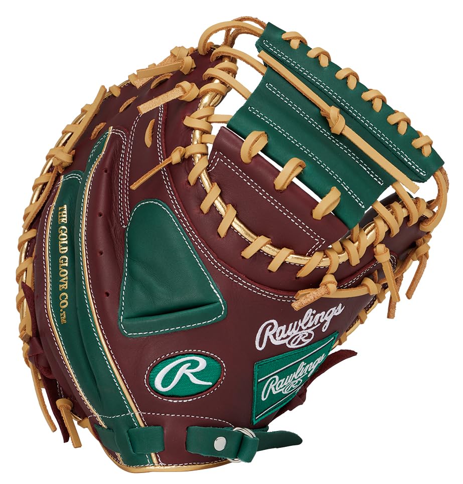 Rawlings Baseball Hyper Tech Color Sync 33 for Throwers Glove, Softball, GR5FHTC2AF, Catcher's Glove, Shelly/D Green, inches, Left-Handed