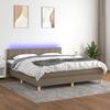 VidaXL Slatted Bed Base with Mattress and LED, Upholstered Bed, Double Bed, Adult Bed for Interior Bedroom, 3133737