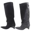 Great HERMES Knee-high boots Ilona black leather Women 36 232007Z Used