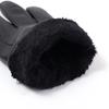 1 Pair New Full Finger PU Leather Black Winter Warm Gloves for Women Men Water-proof High Quality Glove Touchscreen Riding Glove