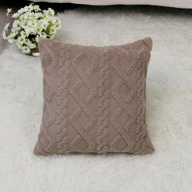 New Style Sofa Pillow Jacquard Plush Geometric Three-dimensional Pillow Case Living Room Bedside Cushion Cushion