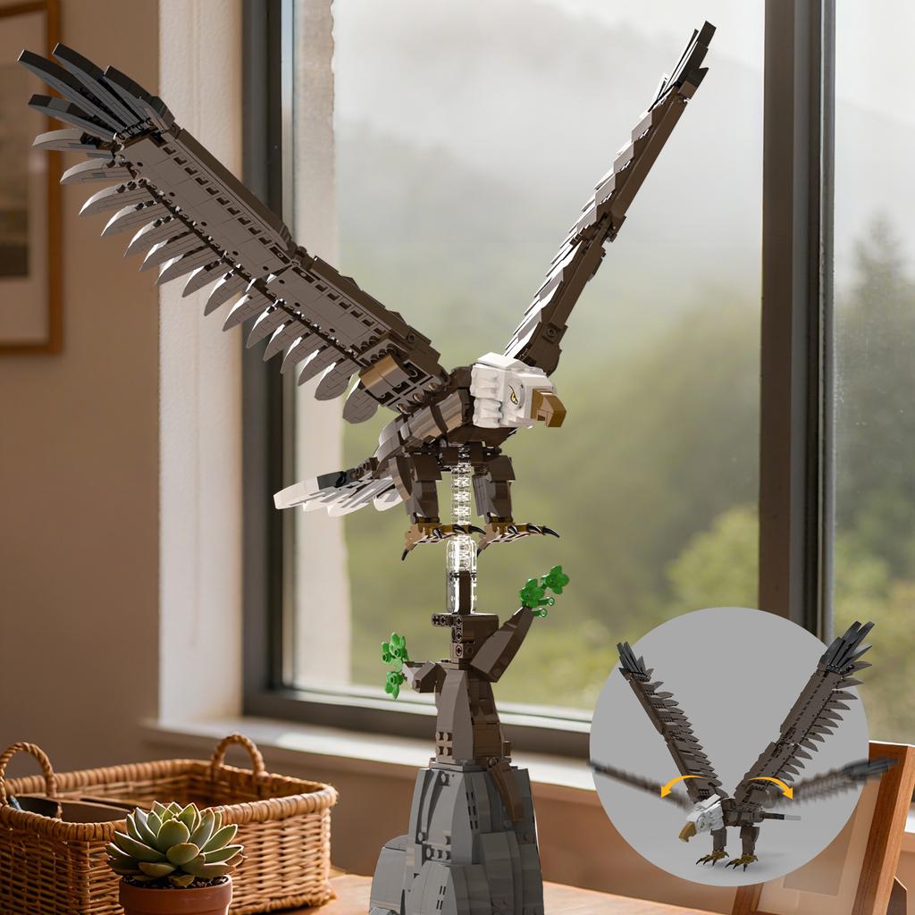 1060 Teile Weißkopfseeadler Modell Bauspielzeug Bausteine Ornament Pädagogische Bausteine MOC Handwerk für Heimdeko NR.66098